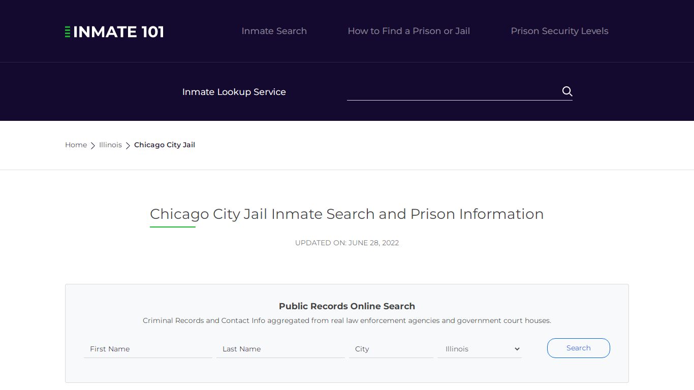 Chicago City Jail Inmate Search and Prison Information